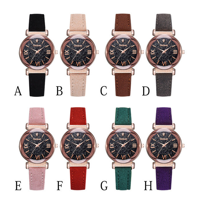 Starry Sky Women's Quartz Watch with Diamond Accents
