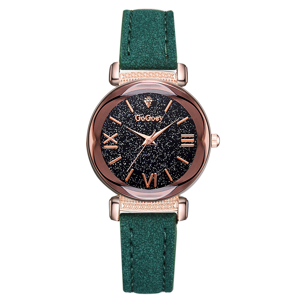 Starry Sky Women's Quartz Watch with Diamond Accents