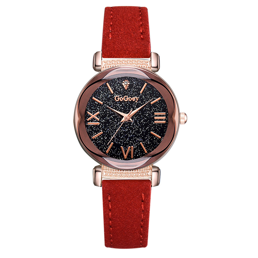 Starry Sky Women's Quartz Watch with Diamond Accents