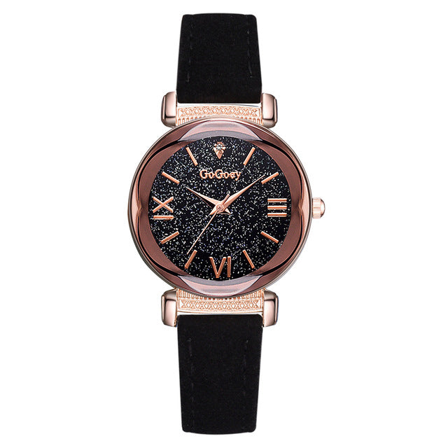 Starry Sky Women's Quartz Watch with Diamond Accents